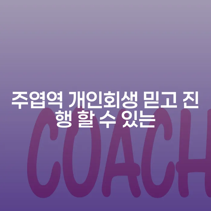 주엽역 개인회생 믿고 진행 할 수 있는