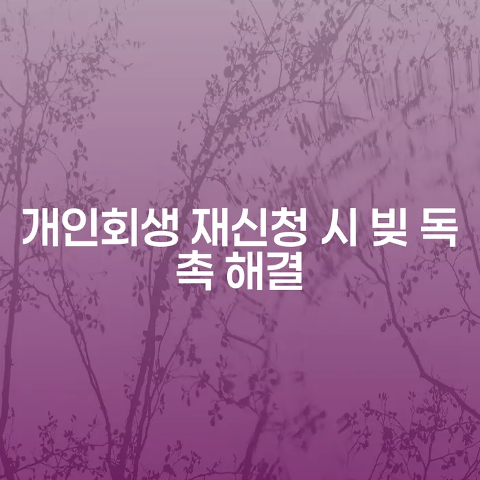 개인회생 재신청 시 빚 독촉 해결 방법은 무엇일까요?